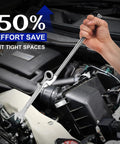 Person using 15 Inch Wrench Extender Bar For Maximum Leverage, Extra Long Universal Extension Tool For Auto Repair And Mechanics