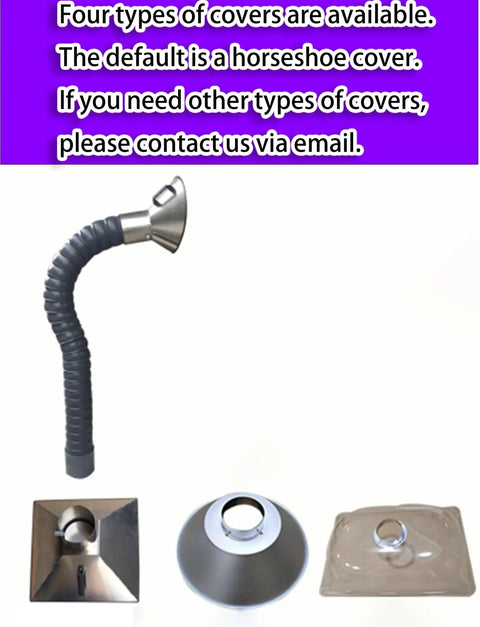 Heavy Duty 360 Degree Flexible Fume Extractor Arm With One Meter Soldering And Welding Smoke Extraction Hose components, curved hose, stainless steel nozzles.