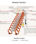 Product details of Heavy Duty Electric Attic Ladder With Smooth Remote Control Pull Down Loft Stairs showing materials and sizes.