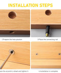 Installation steps for 80Pcs Furniture Cam Lock Connectors Set For Cabinets And Drawers Zinc Alloy Cam Lock Nuts Fasteners.