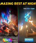 Comparison of campfire flames: Color Changing Campfire Packets For Fire Pits And Indoor Outdoor Fireplaces Six Pack Rainbow Flames Red Blue Green