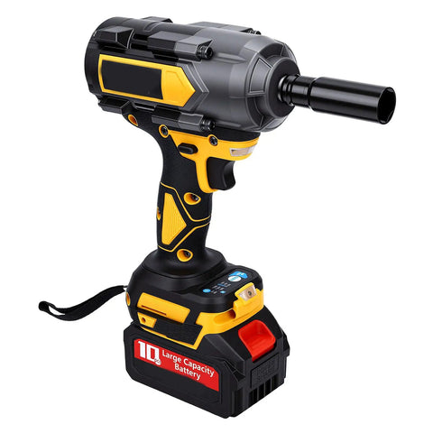 Karlak Brushless Electric Impact Wrench With 800Nm Heavy Duty Torque Adjustable Speed Cordless Tool For Truck Wheel Nuts And Seized Bolts Us Plug, showing ergonomic design and large battery.