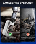 5 In 1 Front End Service Tool Kit With Ball Joint Separator, showing usage for damage-free operation on vehicle parts.