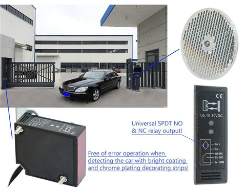 IP67 Waterproof Retro Reflective Photoelectric Beam Sensor Kit with protective cover and reflector for gate security