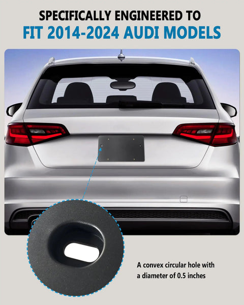 Audi Rear License Plate Bracket Holder For 2014 To 2024 A3 A4 A5 A6 A7 Q5 TT No Drill Easy Install displayed on car