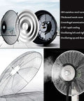 Badass Industrial Mist Fan With Rolling Pedestal And Huge Water Tank That Chops Through Sweltering Heat. Detailed view of stainless steel turntable.