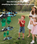 Easy To Fly For Kids And Adults Remote Control Plane With Gyro Stabilization Altitude Hold 3D Stunts One Key Takeoff And Landing 360 Degree Flight Fighter Jet Style RC Aircraft Gift flying in park with children and adult controlling.