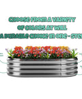Galvanized Metal Raised Garden Bed Kit For Outdoor Gardening, 4x2x1ft With Two Planter Boxes, Easy Assembly shown with flowers