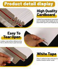 Detail display of 110 Pack White Trading Card Shipping Envelopes 7x4.35 Inch Self Adhesive Mailers showing cardboard quality and adhesive