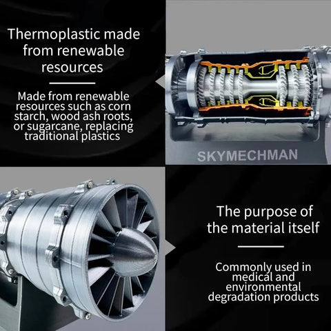 1 To 18 Scale Turbofan Engine Model Kit With Functional Jet Engine And 3D Printed Components Plus LED Light For Ultra Realistic Aircraft Simulation And STEM Education 50 Piece Set, cutaway view