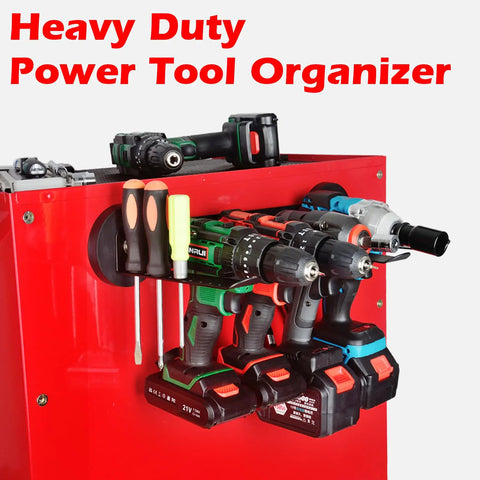 Heavy Duty Magnetic Tool Rack With Four Slots For Garage And Workshop Storage Magnetic Mount Shelves for Power Tools like drills and saws