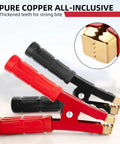 4 Pack 1000A All Copper Core Battery Jump Clamps Beefy Heavy Duty Car Jump Starter Clips with close-up of teeth detail