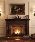 YS.ESUDSI Vintage Wall Sconces with White Fabric Shade Hardwired E26 Base beside a cozy fireplace and elegant decor.
