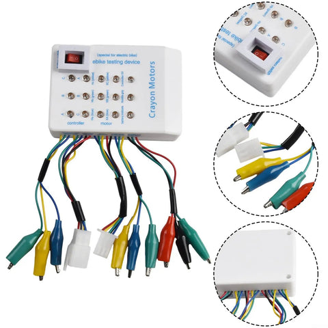 Tough As Nails ABS Shell Brushless Motor Controller Tester For Ebikes With Hall Sensor Detector and wiring clips.