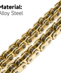 Close-up of 520 X Ring Motorcycle Chain Pro Street HX Series 130 Links with Alloy Steel, Heavy Duty for High Speed Rides 520HX130L.