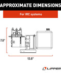 Diagram showing dimensions of All In One Hydraulic Power Unit Replacement Kit With 2 Quart Pump Reservoir And Trombetta Solenoid.