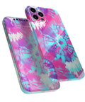 Full Body IPhone Skin Decal Wrap Kit With Spiral Tie Dye Pattern V5 Soft Touch Finish Bubble Free Air Release Adhesive Snug Protection