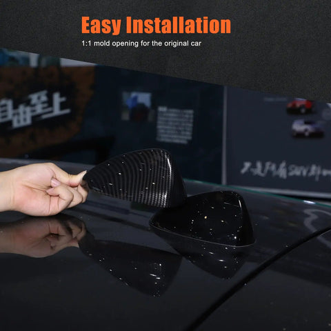 Installing Shark Fin Antenna Cover Cap For Alfa Romeo Giulia Stelvio, Slick Carbon Fiber Pattern Exterior Car Decor, Premium ABS Material