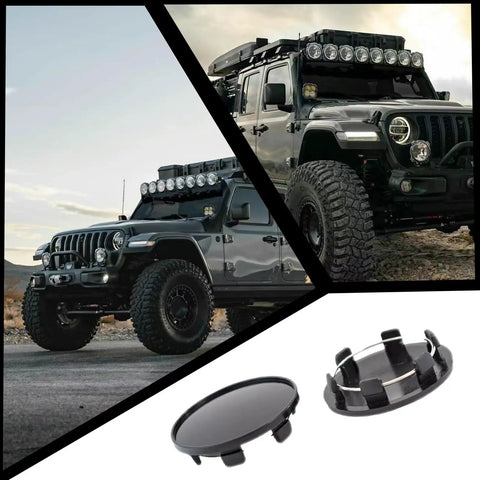 Top Tier Heavy Duty Wheel Center Hub Caps Snapping Design For Cars Suvs And Trucks Sleek Matte Black Abs Plastic Rim Covers with close-up view.