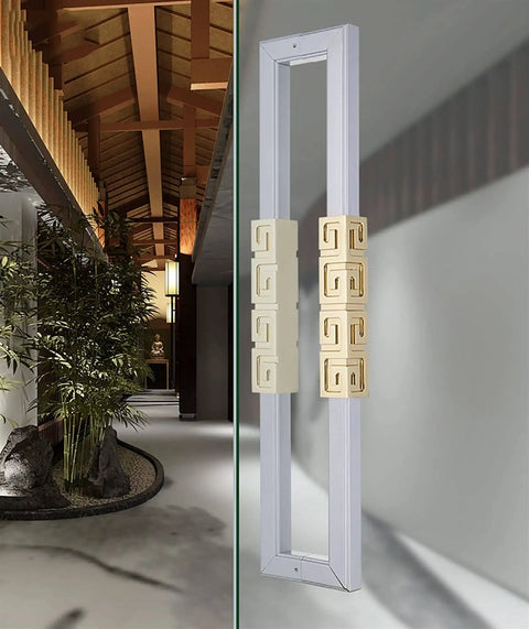 Wood And Glass Doors Entry Door Handle Set Large Double Sided Barn Door Handles With Fittings Push Pull Bar Handle For Internal And External Doors White 150 Cm 59 Inches Premium Aluminum Construction For Longevity
