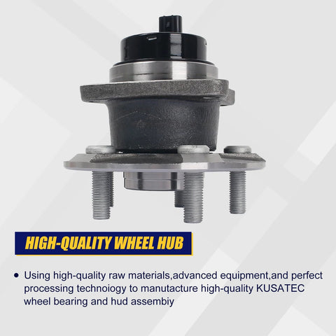 Side view of 512217 Rear Wheel Bearing And Hub Assembly For 2003-2008 Pontiac Vibe, 2000-2009 Toyota Celica, Corolla, Matrix, Prius, And 2005-2010 Scion Tc With 5 Lug Bolts And ABS.