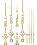 Antique Gold Clock Hands Set Eight Piece For Thick Shaft Movements Battery Powered Clocks Face Diameter 220mm Plus Kit