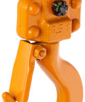 CF Hand Chain Hoist Hook Mount Built Tough For Real World Jobs, 1/2 Ton Capacity, showing orange hook and chain detail angle