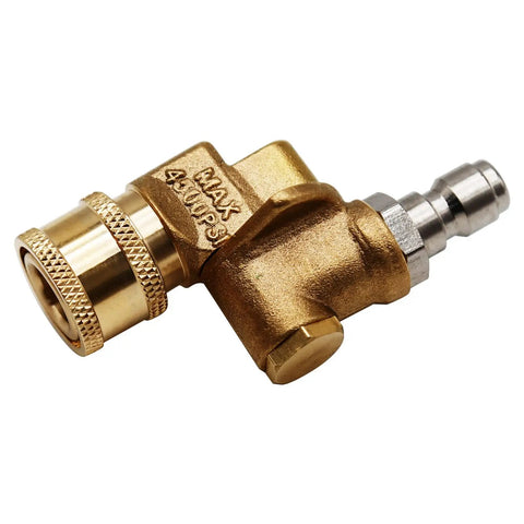 Pivoting Coupler Kit With Nozzle Tips For Pressure Washers Pro Grade 4500 PSI One Quarter Inch Quick Connect Replacement brass coupler