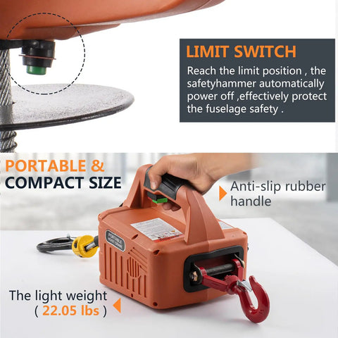 Top Rated Leomru 1100 Lb Electric Hoist Winch With Remote Control And Manual Cable Options For Towing Heavy Loads Features 22.05 lbs lightweight build.