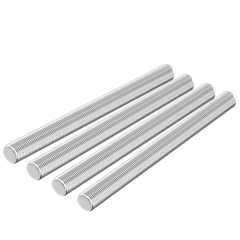 Four stainless steel rods, M10 x 100mm, fully threaded, burr-free surface. 4 Pack M10 x 100mm 3.93 Inch Fully Threaded Rods Stainless Steel 304.