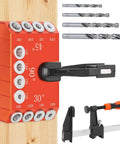Heavy Duty Aluminum Drill Guide Jig With 30 45 90 Degree Angles Four Size Options Includes 6 Inch F Clamp For Angled And Straight Holes DIY Friendly Portable Cable Railing Drilling Template For Deck Stair And Handrail Projects