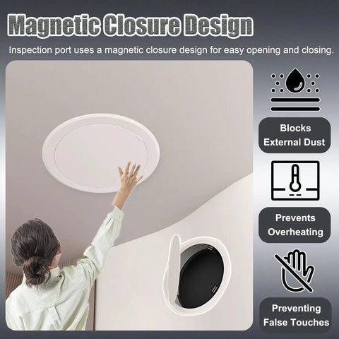 Round Aluminum Access Panel Flush Ceiling Cover Secure Mount Inspection Hatch with magnetic closure design for easy access.
