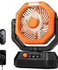 Camping Fan With Light Remote And Oscillation Battery Powered Hangin Tent Fan Rechargeable Portable For Camp Outdoor