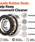 20 Pack 608 Bearings 2RS Premium Steel Sealed Deep Groove Bearings for skateboards, scooters. Highlighting double rubber seals.