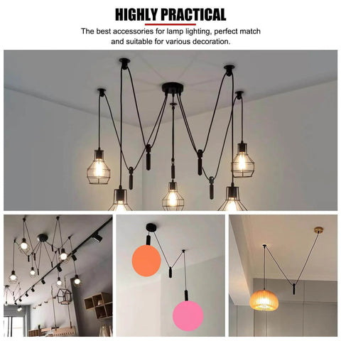 Vintage Style Hanging Light Pulley Kit For Pendant Lamps Old School Cast Iron Wire Pulley Bearing Rod Set Wall Or Ceiling Mount Pulleys
