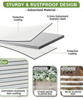 Diagram showing galvanized material used in 2 Pack Raised Garden Bed 4x2x2 Ft Galvanized Steel With Deep Root Planter.