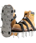 Pro Grade Metal Lawn Aerator Shoes With Steel Spikes, 3 Adjustable Straps, Durable Metal Base, No Slip Grip, One Size Fits All