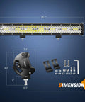 20Inch 420W LED Light Bar Triple Row Flood Spot Combo for Off Road Trucks SUVs ATVs UTVs Vans Campers Boats with mounting kit