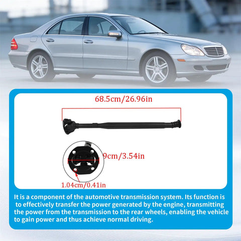 Front Drive Shaft Replacement For C230 C250 C300 E350 S550 CLS63 GLK350 SL65 E63 Dope Upgrade For Your Ride, Quieter Operation, Smoother Shifts, OEM Fit, Part 2044106701; black steel, 68.5cm