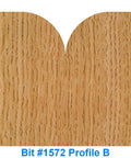 Wood carving profile using Six Piece CNC Signmaking Router Bit Set With 1/4 Inch Shank, Bit #1572 Profile B
