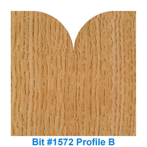 Wood carving profile using Six Piece CNC Signmaking Router Bit Set With 1/4 Inch Shank, Bit #1572 Profile B