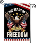 250 Year Anniversary USA Garden Flag For Outdoors With Eagle Design Double Sided 12x18 Inch Patriotic Backyard Flag 1776 2026 Fourth Of July Waterproof Flag displaying eagle and flags