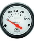 Phantom Electric Oil Pressure Gauge 2.3125 Inch For Cars, 12/16 Volt Ready, dial showing 0 to 100 PSI