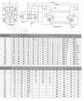 Technical drawing and specifications table for Tie Rod Pneumatic Air Cylinder 40mm Bore 500mm Stroke Heavy Duty Tough As Nails Double Acting