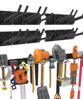 Wall Mounted Garage Tool Organizer System With 64 Inch Heavy Duty Rack And Wall Storage, Aluminum Rails And Steel Hooks
