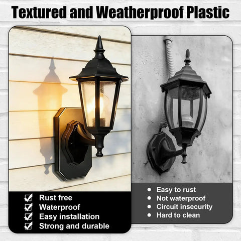 4 Pack Siding Mounting Blocks For Lights Kit Durable Plastic Light Mount Brackets For Easy Exterior Install on black wall lantern