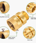 Replacement Self-Draining Vacuum Breaker for Hose Bib Backflow Prevention, 1-1/16 Inch Female to 3/4 Inch GHT Male, Lead-Free Brass, Anti-Siphon, Auto Drain features and details