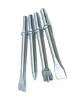 Heavy Duty 4 Piece Air Hammer Chisel Set With Cutter And Punch Attachments For Demolition Pros on white background