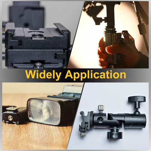 Double Threaded Camera Screw Mount Set 1/4 To 3/8 Inch Adapter for tripods, widely applied with DSLR camcorders and lights.