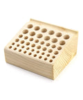 Wooden Leather Craft Tool Holder Rack With 46 Holes Keeps Stamping Punches And Brushes Organized For Pros And Hobbyists